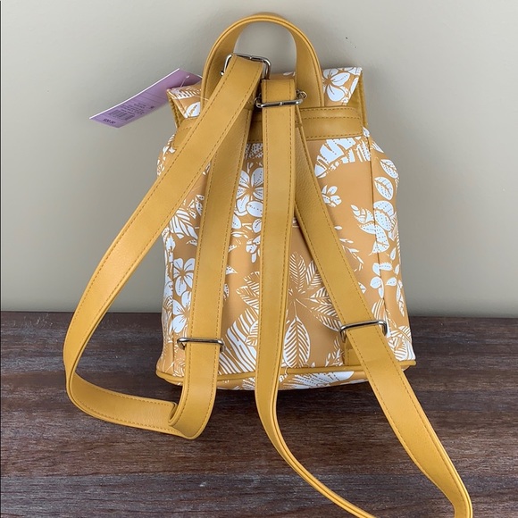 wild fable Bags Wild Fable Mini Yellow Floral Print Backpack Poshmark